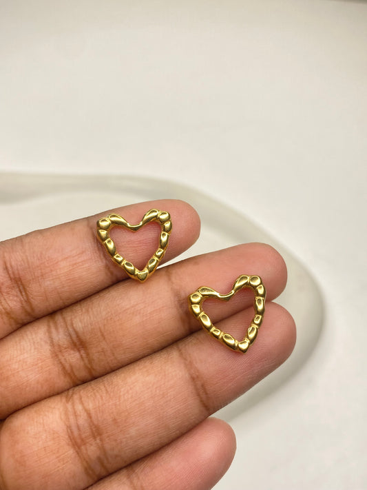 SS 2872 Heart 18K Gold plated stainless steel ( 1 piece ) Anti tarnish ( 15:14.5 mm )