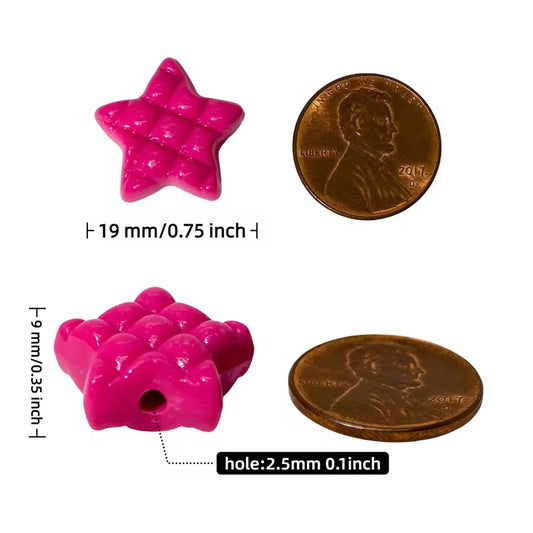 BBB 384 Star Grid Shiny Bead ( 1 pc ) UV Plated Acrylic