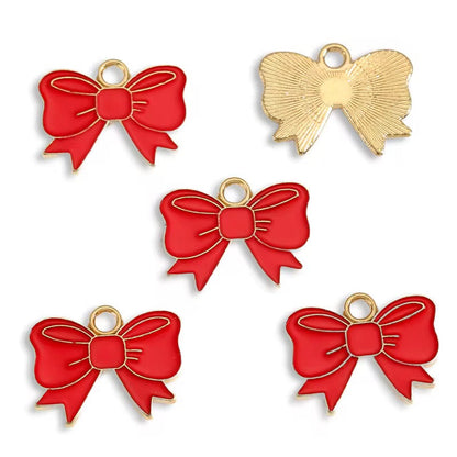 EC07P Bow enamel charm ( 1 pc ) High quality shine ( 14:18 mm )