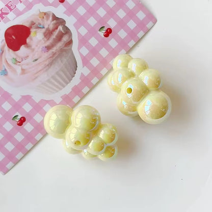 BBB 174 (i) Yellow iridescent bubble cloud Acrylic bead (1PC)