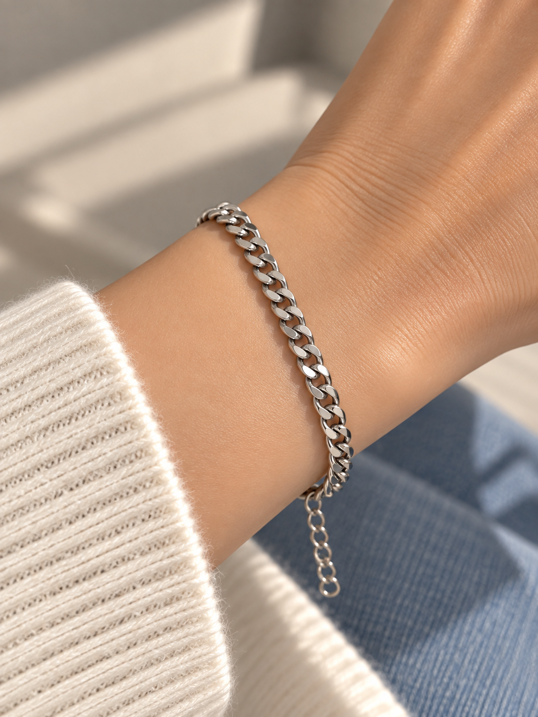 MEJ05E Bracelet- Silver PVD plated