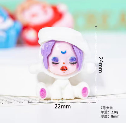 BBB 314 (f) Skull Panda Resin charm ( 1 pc ) with Hook
