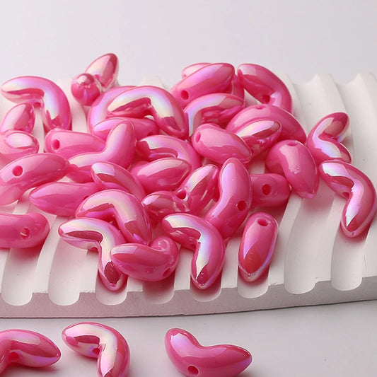 BBB 130 (c) Pink Leaf UV plated Acrylic bead ( 1 pc )