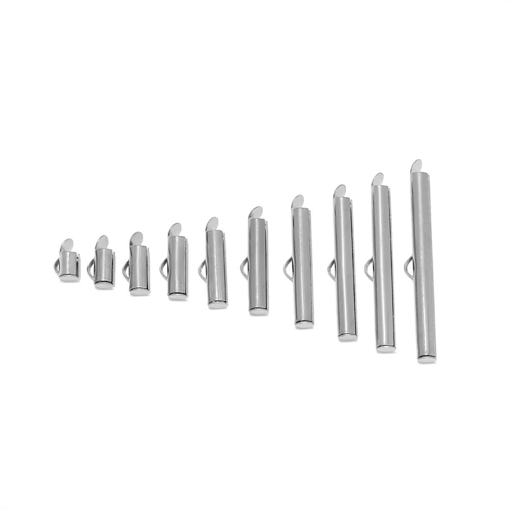 SS 1117 Slider Clasp Bucket Tube Connector Silver PVD plated stainless steel ( 1 pc ) Anti tarnish