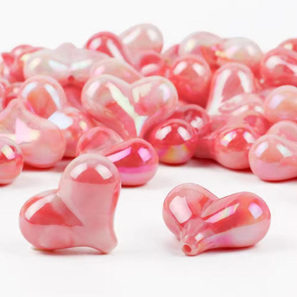 BBB 127 (e) Red Heart UV Plated Acrylic Bead ( 1 pc ) ( 18:20 mm )