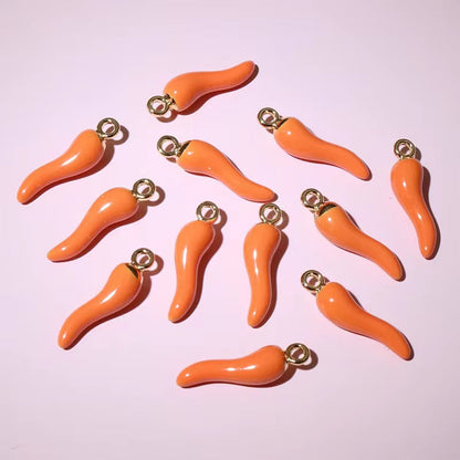 EC07L Chilli pepper enamel charm ( 1 pc ) Tarnish Resistant ( 19:5.5 mm )