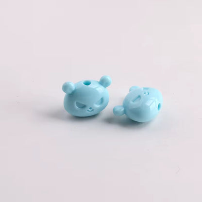 BBB 263 (f) Light Blue Cartoon Bear Head Bead ( 1 pc ) Solid Acrylic ( 18 mm )