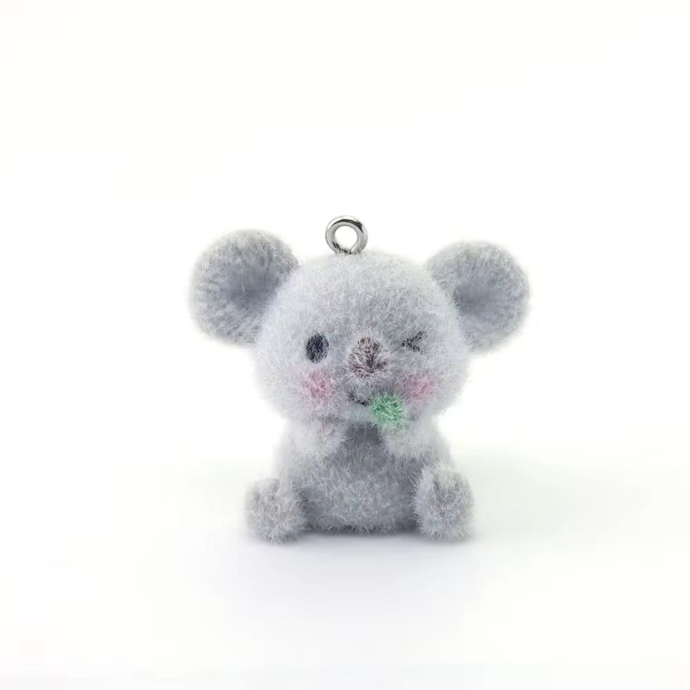 BBB 267 (z) Koala Cute Fur 3D Flocking Resin charm ( 1 pc ) ( 35*30mm )