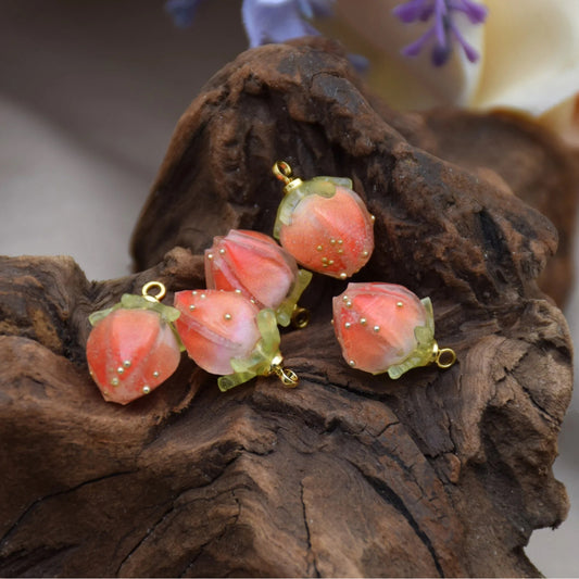 BBB 119 (B) Watermelon Red Rose charm ( 1 pc ) Anti tarnish