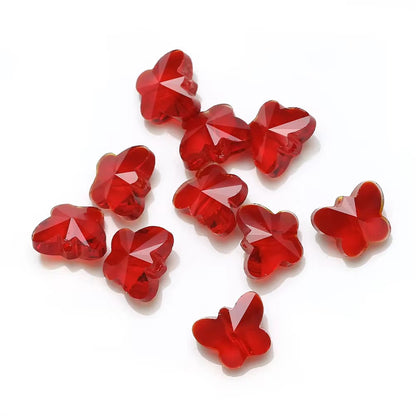 BBB 79 (h) Light Red Butterfly Faceted Crystal glass beads ( 1 pc )