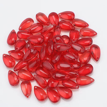 BBB 210 (a) Red Teardrop Smooth Crystal glass bead ( 1 pc ) ( 8:13 mm )