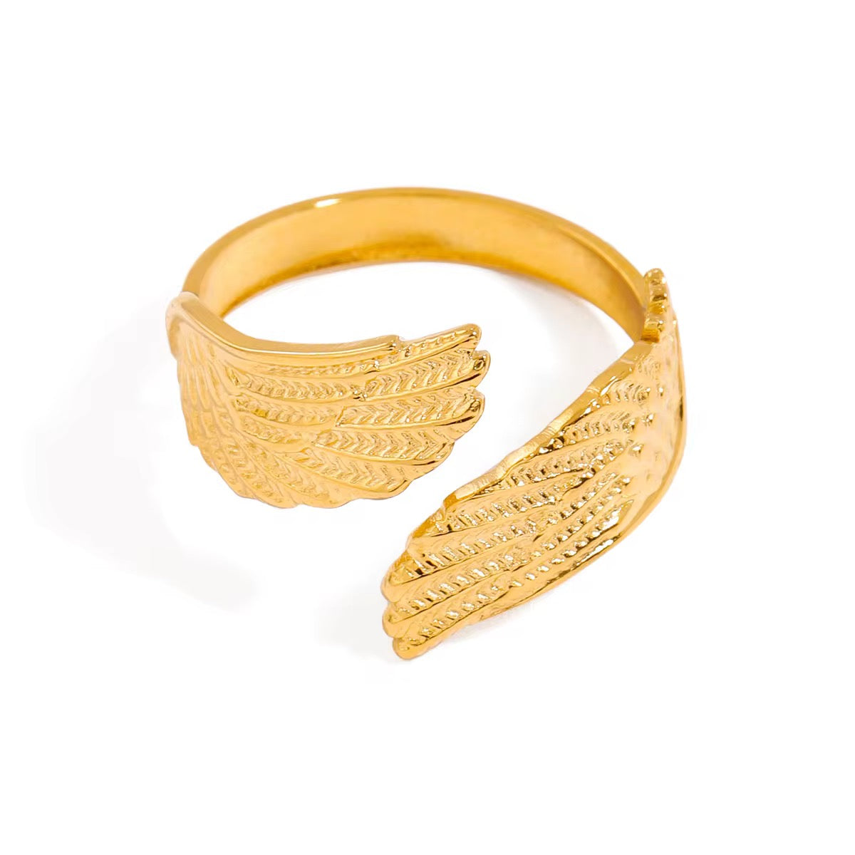 SJ 436 Wings Ring Adjustable - 18k Gold PVD plated stainless steel - Anti tarnish - Wholesale