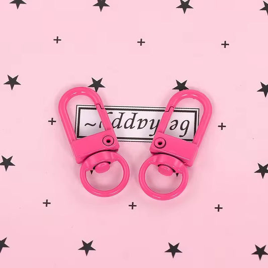 BBB 348 (c) Bright Pink D clasp - Keyring Clasp( 1 pc ) ( 10:35 mm )