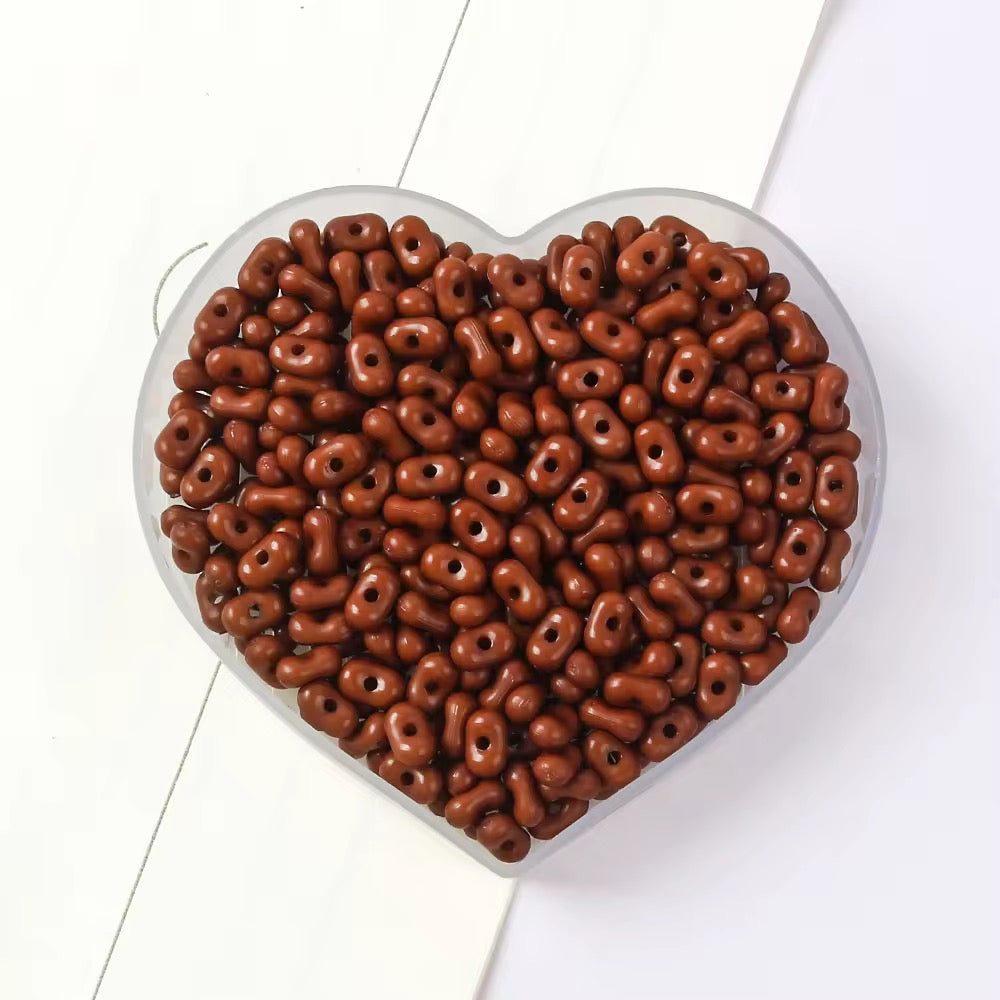 BBB 325 (k) Brown Peanut Shiny Bead ( 1 pc ) UV Plated Acrylic ( 4*6 mm )