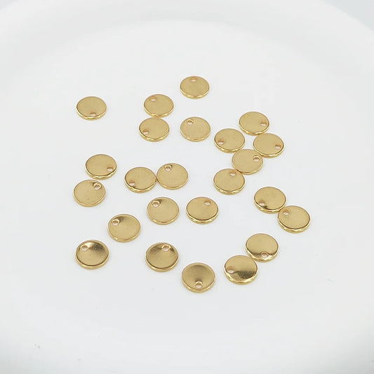 SS 2462 - 10mm Circle gold plated Stainless steel stamping blanks ( 1 pc ) Anti tarnish