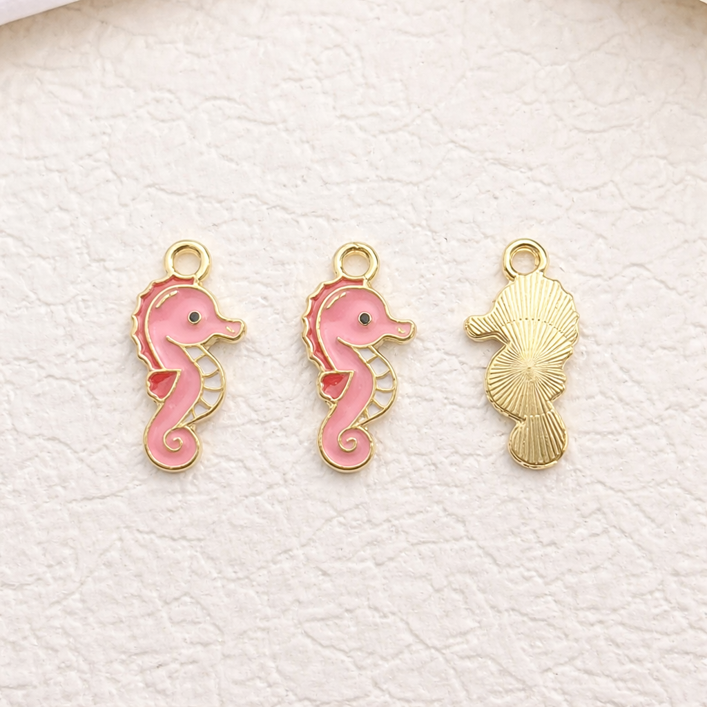 BBB 339 (c) Sea Horse Ocean enamel charm ( 1 pc ) High quality shine ( 9:20 mm )