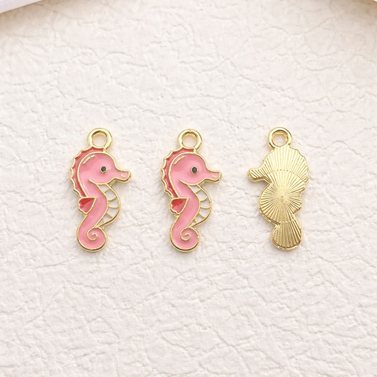 BBB 339 (c) Sea Horse Ocean enamel charm ( 1 pc ) High quality shine ( 9:20 mm )