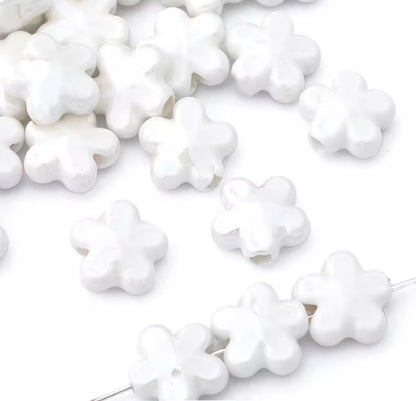 BBB 374 Floral Ceramic Bead ( 1 pc ) Porcelain Ceramic ( 12 mm )