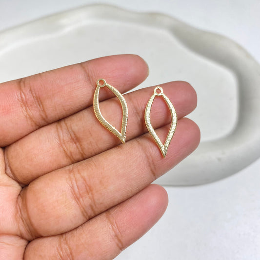 SS 1123 Textured Drop Bezel 14k Gold plated ( 1 pc ) Anti tarnish ( 11:23 mm )