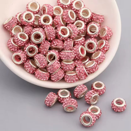 BBB 250 (f) Pink Rhinestone Crystal Bead ( 1 pc ) Multi Crystal Epoxy ball ( 12 mm )