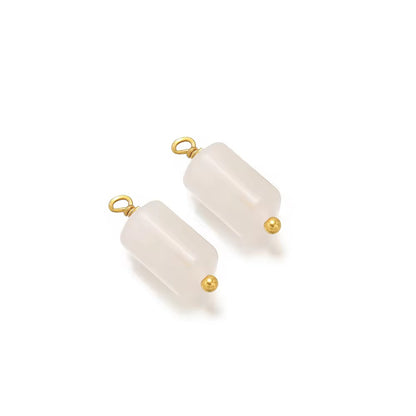 SC07D Gemstone Cylinder Pendant 18k Gold plated stainless steel ( 1 pc ) anti tarnish