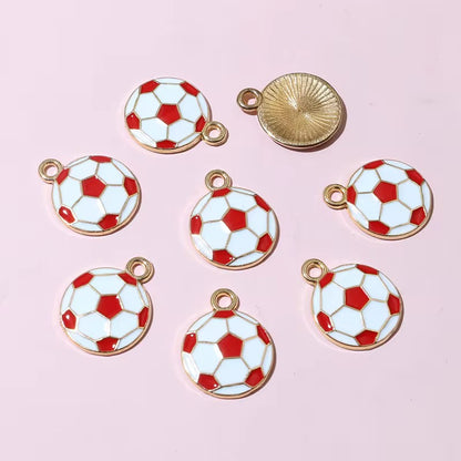 SS 2657 (c) Red Football Soccer Enamel Charm ( 1 pc ) tarnish resistant