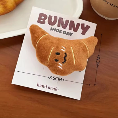 PK 31 Croissant Cute Food 3D Plush Toy Keychain ( 1 pc ) Imported Premium Quality