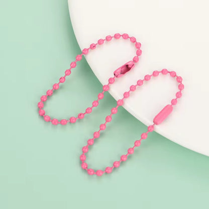 BBB 184 (i) Bright Pink Bead ball chain Keychain ( 1 pc )