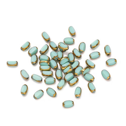 GB01A Gold Edge Faceted Crystal glass bead ( 1 pc ) Lampwork Bead