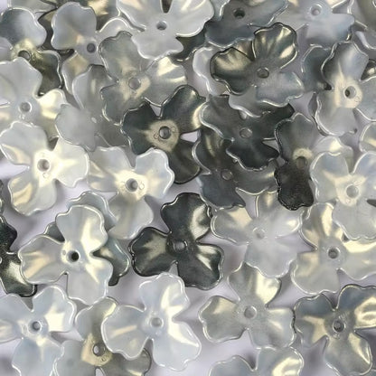 BBB 023 large petals gold plated luminous Acrylic bead cap ( 1 pc )