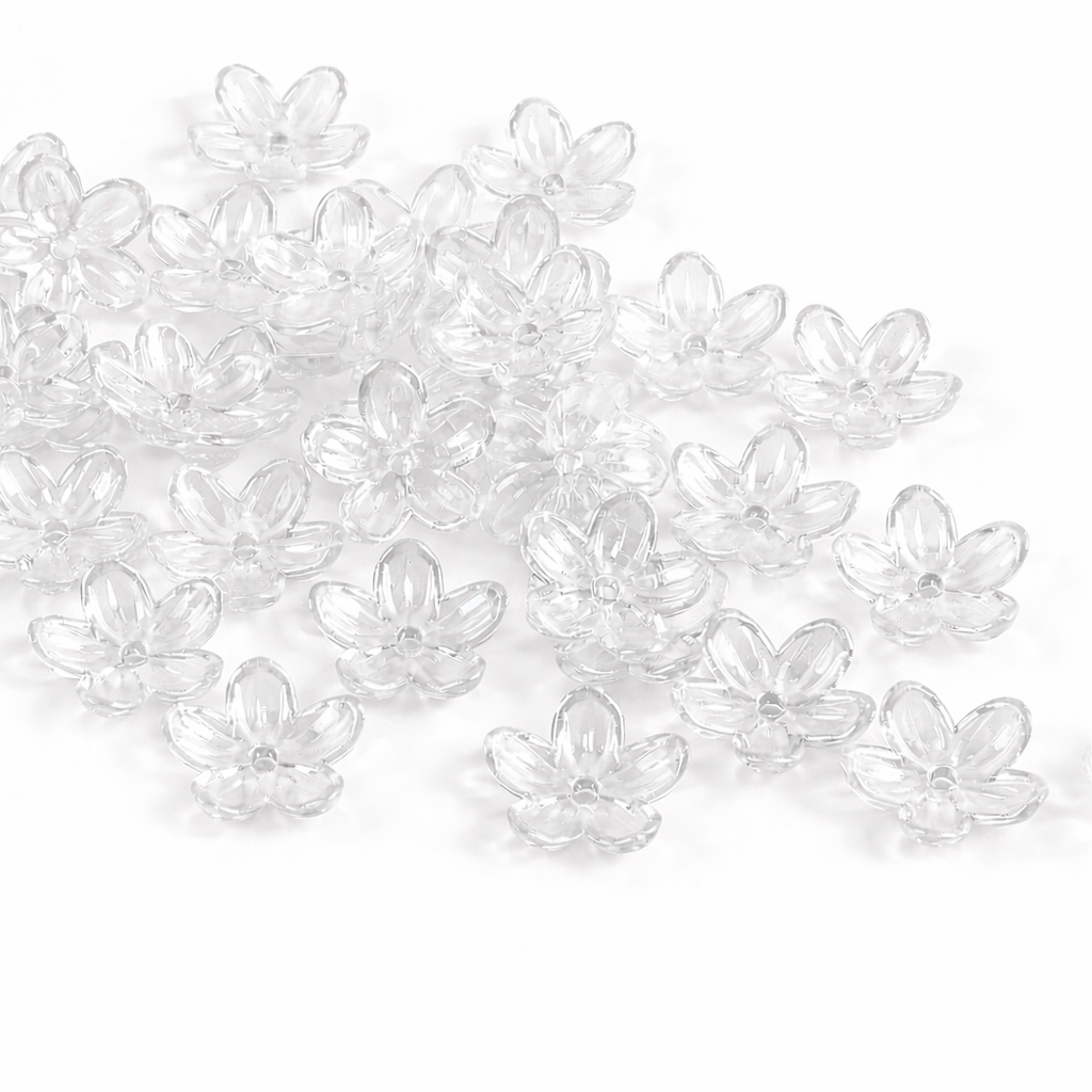 BBB 363 (c) Clear Cherry Blossom AB Flower Bead ( 1 pc ) UV Plated Acrylic