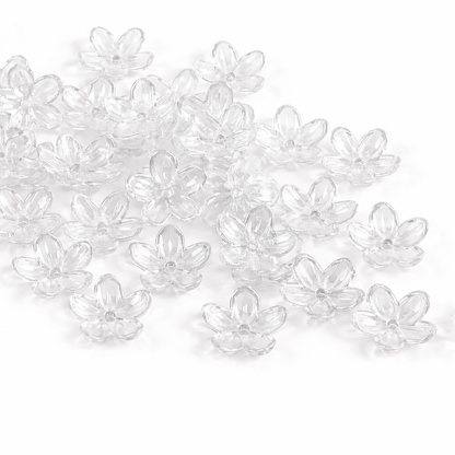 BBB 363 (c) Clear Cherry Blossom AB Flower Bead ( 1 pc ) UV Plated Acrylic