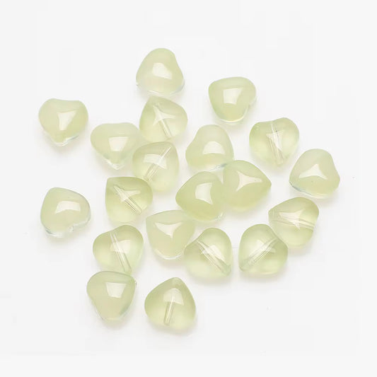 BBB 93 (f) Light green  Heart Crystal glass beads ( 1 pc )