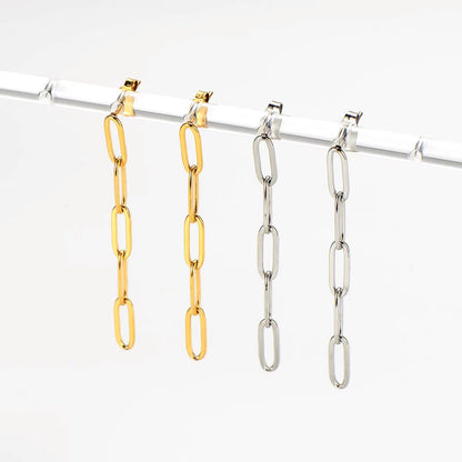 SS 2812 Paper clip studs - 18k gold plated stainless steel ( 2 pc ) anti tarnish