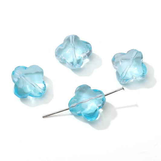 BBB 343 (d) Light Blue Clover flower glass bead ( 1 pc ) Lampwork Bead