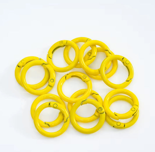 BBB 231 (k) Yellow O Ring Keychain Clasp ( 1 pc ) Spring Clasp Key Ring ( 25 mm ) High Quality Alloy