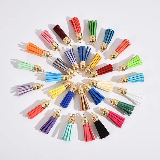 BBB 429 Plush Tassel with gold plated cap For Keychains ( 1 pc ) Premium leather quality