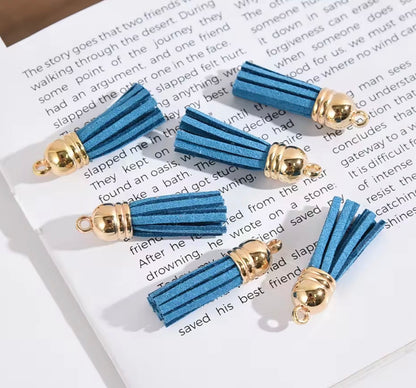 BBB 429 Plush Tassel with gold plated cap For Keychains ( 1 pc ) Premium leather quality