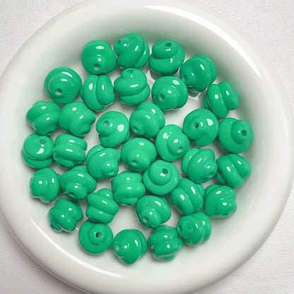 BBB 220 (f) Dark Green Swirl Bubble 3D Acrylic bead ( 1 pc ) UV Plated ( 16:3.5 mm )