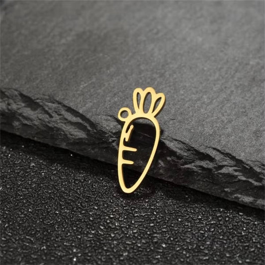 BBB 400 (r) Cartot Dainty Charm 18k gold PVD 316 Stainless steel ( 1 pc ) Anti tarnish ( 17*12mm )