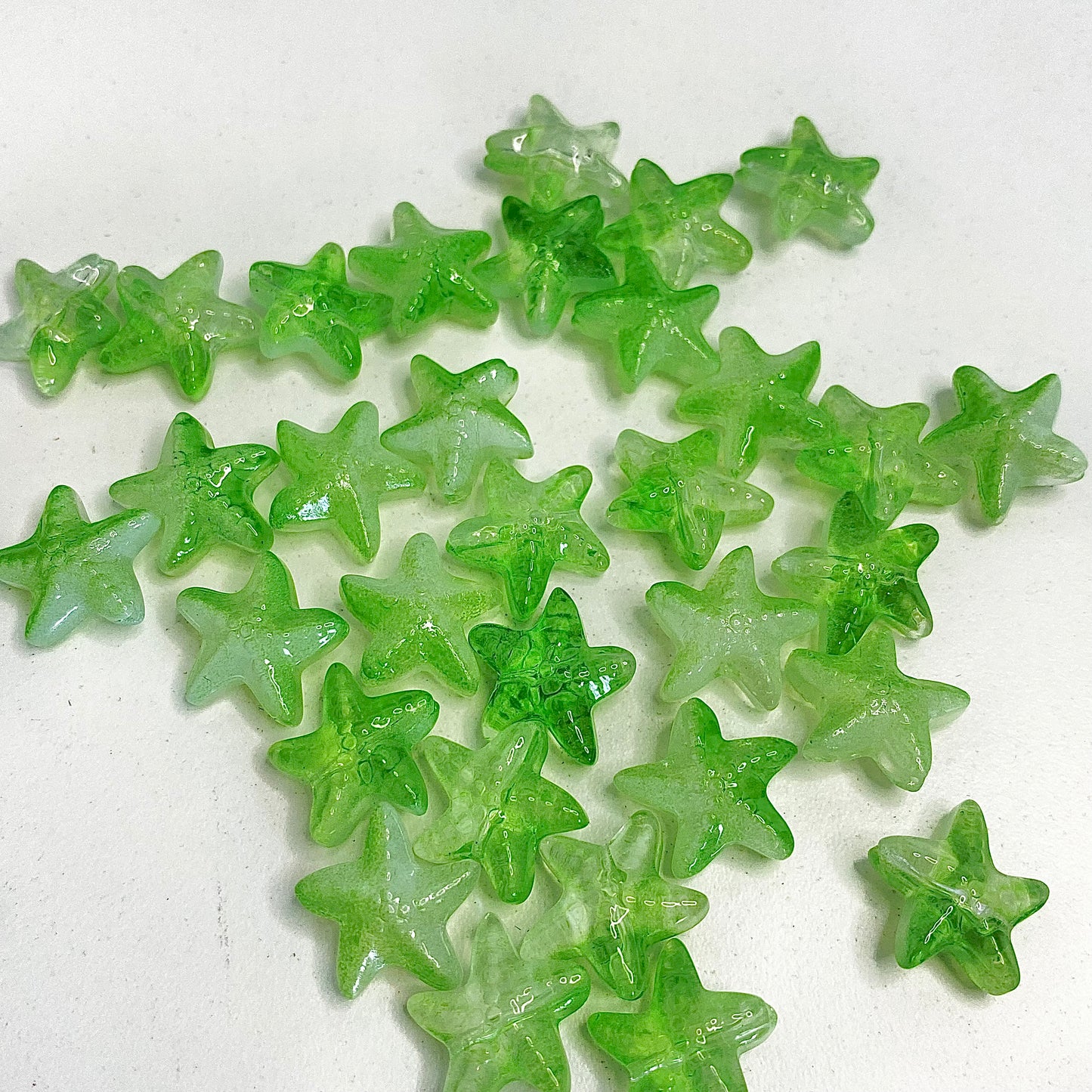 BBB 259 (n) Olive Green  Starfish glass bead ( 1 pc ) Lampwork Bead ( 15 mm )