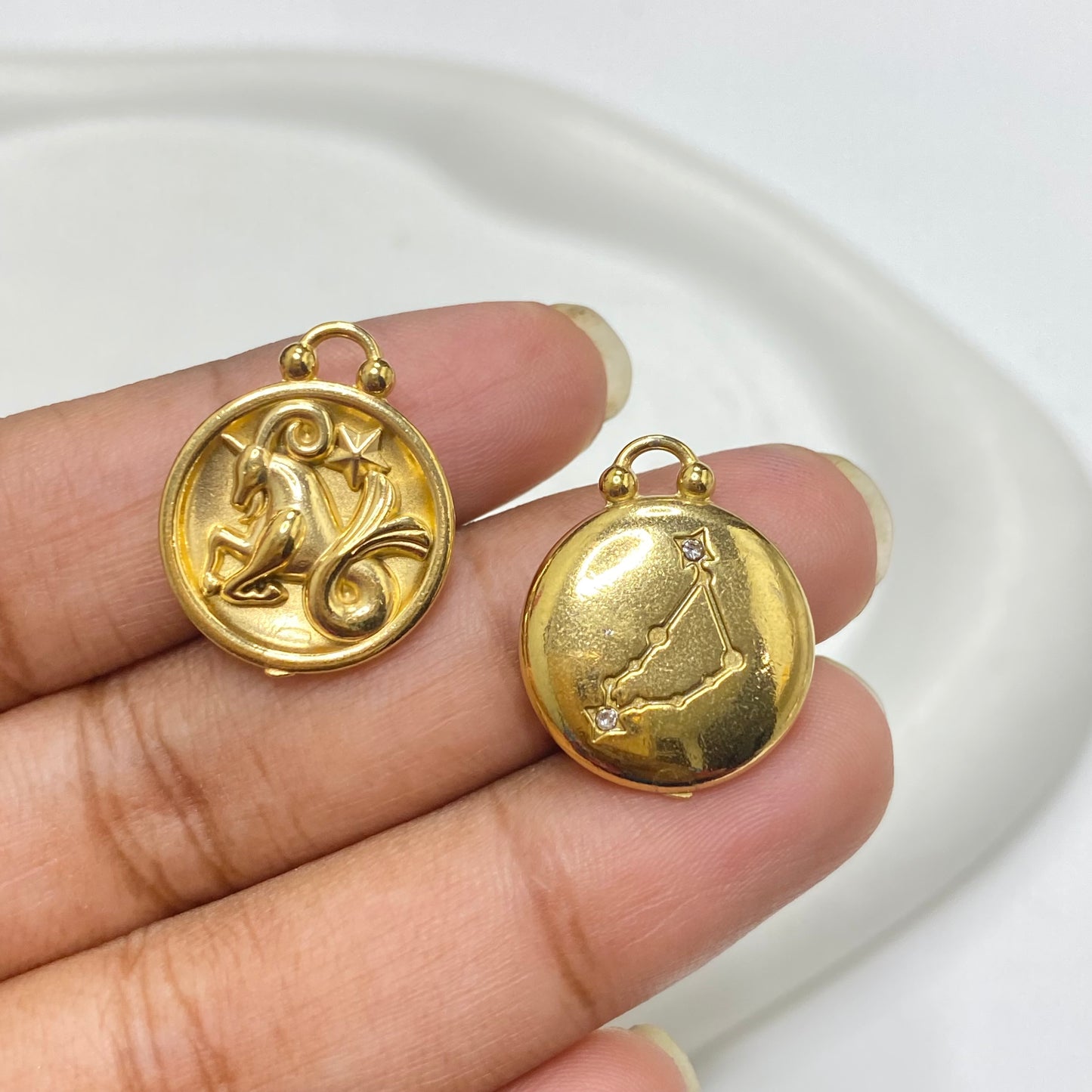 SS 1888 Capricorn zodiac sign Stainless steel charm( 1 pc ) Anti tarnish