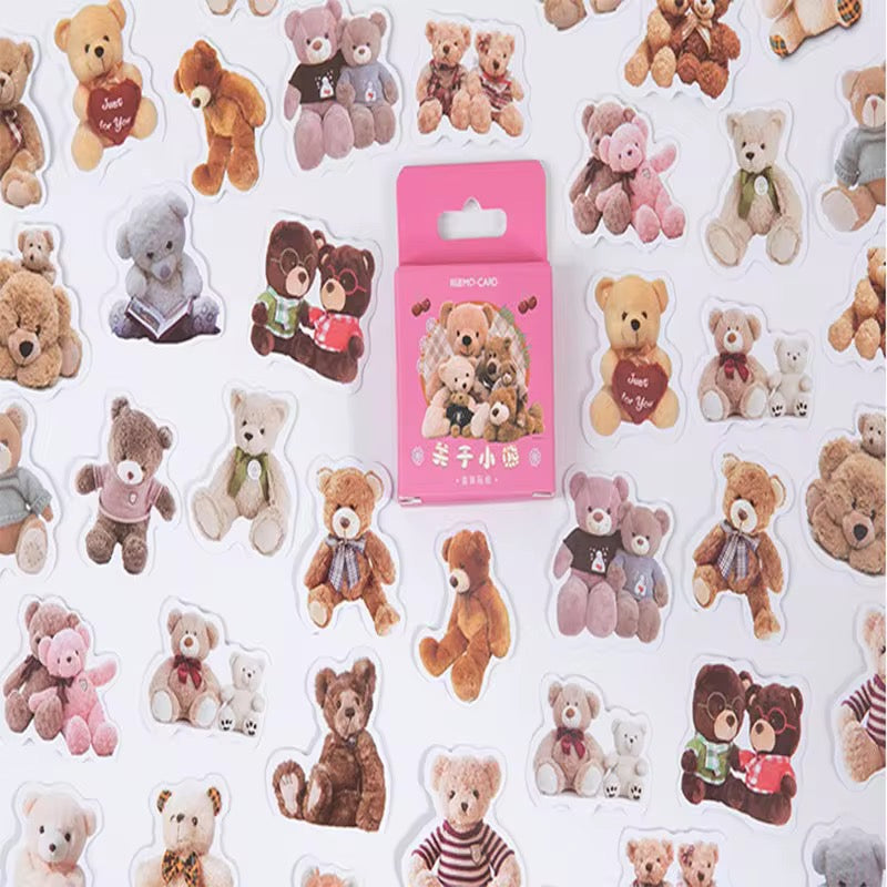 Kawaii Bear Waterproof UV Resistant sticker ( 1 pack - 46 piece )
