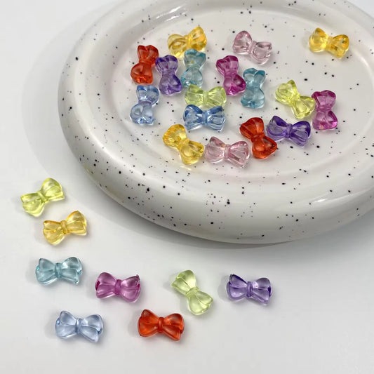 BBB 388 Bow Transparent Shiny Bead ( 1 pc ) UV Plated Acrylic ( 19*10mm )