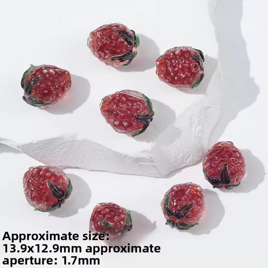 BBB 299 (e) Strawberry Fruit glass bead ( 1 pc ) Lampwork Bead