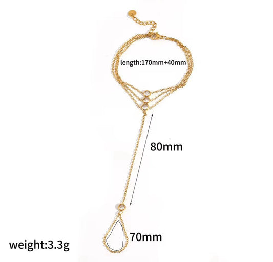 SJ 1153 ring with bracelet dainty styles - 18k Gold PVD plated stainless steel - Anti tarnish