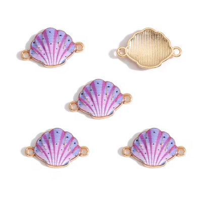 EC07J Shell Ocean enamel Connector charm ( 1 pc ) High quality shine ( 16:24 mm )
