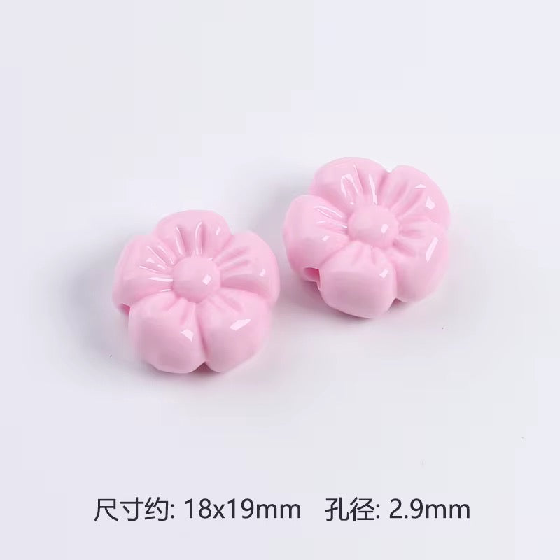 AB19 Cherry Shiny Big Bead ( 1 pc ) Solid Acrylic ( 18:19 mm ) (Copy)