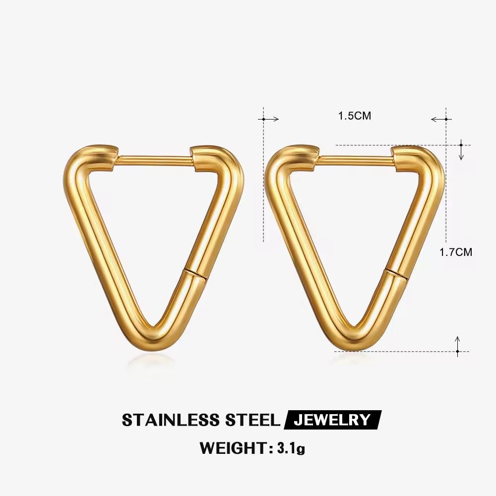 ESJ24G Triangle Hoops 18K gold pvd plated