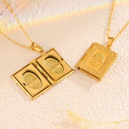 NSJ18C locket - 18k Gold PVD plated 316 stainless steel - Anti tarnish